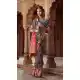 Dark Grey Silk Printed Saree for Women – 214186
