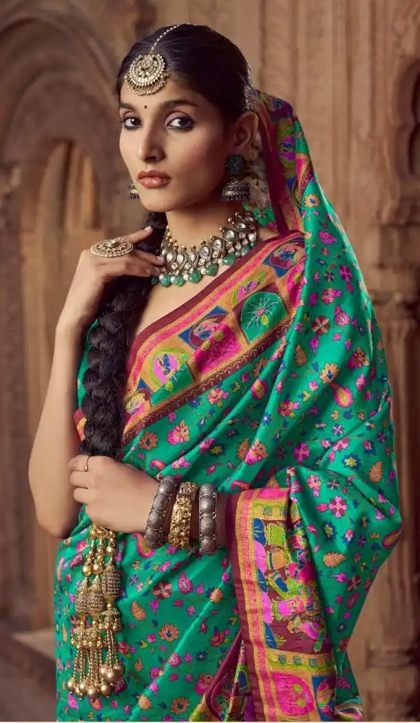 Blue Silk Printed Saree for Women – 214187