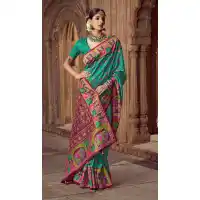 Blue Silk Printed Saree for Women – 214187