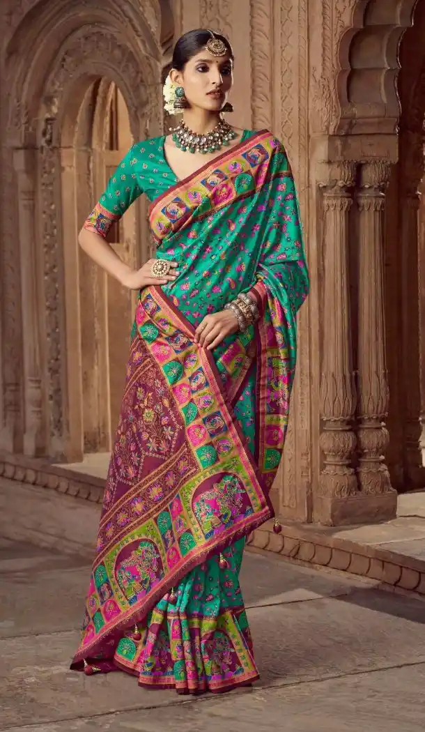 Blue Silk Printed Saree for Women – 214187