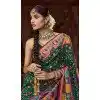 Shop Women Green Silk Printed Plus Size Saree Online – 214189