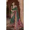 Shop Women Green Silk Printed Plus Size Saree Online – 214189