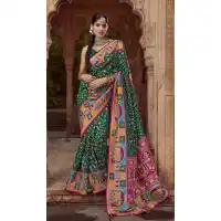 Green Silk Printed Saree for Women – 214189