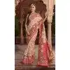 Buy Cream Silk Plus Size Printed Saree Online – 214192