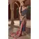 Navy Blue Silk Printed Saree for Women – 214193
