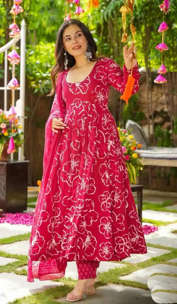 Pink Maslin Heavy Digital Printed Salwar Suit for Women – 214207