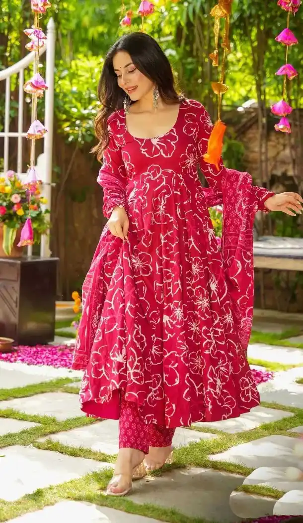 Pink Maslin Heavy Digital Printed Salwar Suit for Women – 214207