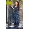 Buy Navy Blue Maslin Heavy Digital Printed Plus Size Salwar Suit – 214208