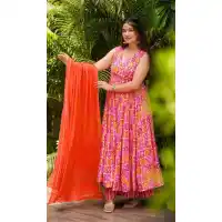 Multi Maslin Heavy Digital Printed Salwar Suit – Women – 214209