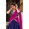 Shop Navy Blue Aastha Silk Plus Size Wedding Lehenga Choli – 214225
