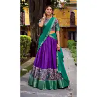 Purple Aastha Silk Zari Lehenga Choli for Women – 214227