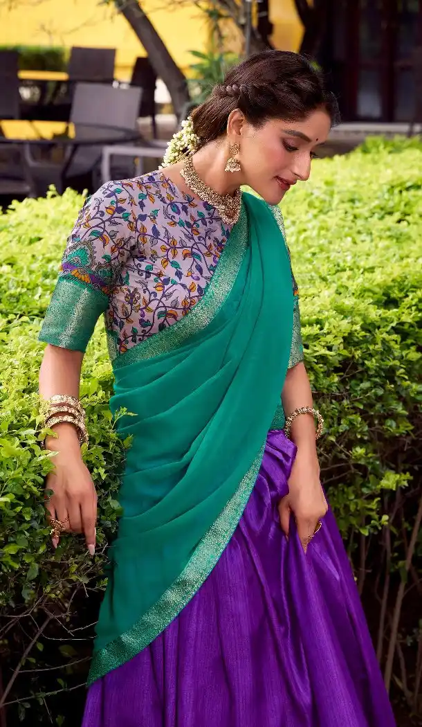 Purple Aastha Silk Zari Lehenga Choli for Women – 214227