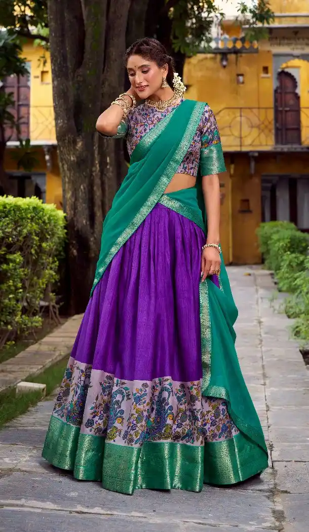 Purple Aastha Silk Zari Lehenga Choli for Women – 214227