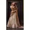 Buy Cream Dhupion Silk Plus Size Party Wear Lehenga Choli Online – 214358