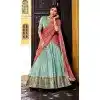 Buy Sky Blue Dhupion Silk Plus Size Wedding Lehenga Choli Online – 214360