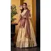 Shop Light Yellow Dhupion Silk Plus Size Festive Lehenga Choli Online – 214361