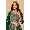 Plus Size Green Faux Georgette Anarkali Suit for Eid – 214248