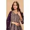 Plus Size Purple Faux Georgette Anarkali Suit for Eid – 214249