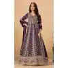 Plus Size Purple Faux Georgette Anarkali Suit for Eid – 214249