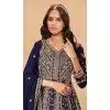 Plus Size Navy Blue Faux Georgette Anarkali Suit for Eid – 214250