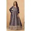 Plus Size Navy Blue Faux Georgette Anarkali Suit for Eid – 214250