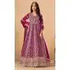 Plus Size Pink Faux Georgette Anarkali Suit for Eid – 214251