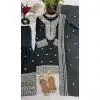 Black Plus Size Chinnon Silk Sharara Suit – Perfect for Eid – 214424