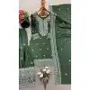 Green Plus Size Chinnon Silk Sharara Suit for Elegant Eid Look – 214425