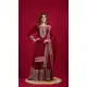 Maroon Heavy Embroidered Chinnon Silk Sharara Suit – 214426