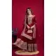 Maroon Heavy Embroidered Chinnon Silk Sharara Suit – 214426
