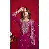 Pink Plus Size Chinnon Silk Sharara Suit – Eid Special Style – 214427