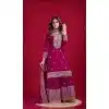 Pink Plus Size Chinnon Silk Sharara Suit – Eid Special Style – 214427