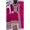 Pink Plus Size Chinnon Silk Sharara Suit – Eid Special Style – 214427