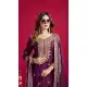 Purple Designer Sharara Suit in Chinnon Silk with Heavy Work – 214428