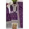 Purple Plus Size Chinnon Silk Sharara Suit for Eid Celebrations – 214428