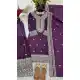 Purple Designer Sharara Suit in Chinnon Silk with Heavy Work – 214428