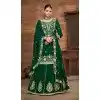 Green Plus Size Vichitra Silk Lehenga Suit for Eid – 214451