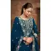 Teal Blue Plus Size Vichitra Silk Lehenga Suit for Eid Style – 214453
