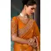 Shop Mustard Georgette Embroidery Saree Plus Size – 214543
