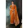 Shop Mustard Georgette Embroidery Saree Plus Size – 214543