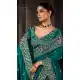 Teal Blue Georgette Embroidery Designer Saree – 214545