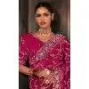 Shop Rani Pink Georgette Embroidery Saree Plus Size – 214546