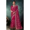 Shop Rani Pink Georgette Embroidery Saree Plus Size – 214546
