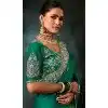 Teal Green Georgette Embroidery Saree Plus Size – 214548