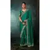 Teal Green Georgette Embroidery Saree Plus Size – 214548
