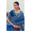 Buy Royal Blue Satin Silk Embroidery Saree Plus Size Online – 214765