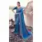 Royal Blue Satin Silk Embroidery Designer Saree for Women – 214765
