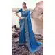 Royal Blue Satin Silk Embroidery Designer Saree for Women – 214765