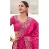 Buy Rani Pink Satin Silk Embroidery Saree Plus Size – 214769
