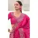 Rani Pink Satin Silk Designer Saree with Embroidery – 214769